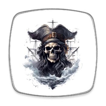 Pirate Skull Jolly Roger Costume Gift - Square fridge magnet - white - Front