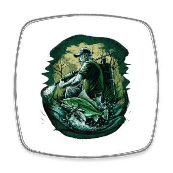 Fishermen fishing - Square fridge magnet - white - Front
