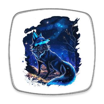 Renard mystique dans la forêt - Magnet carré - blanc - Devant