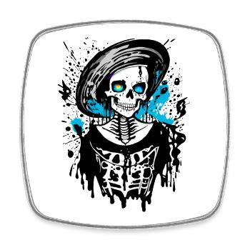 Lady Bones - Viereckiger Kühlschrankmagnet - Weiß - Vorne