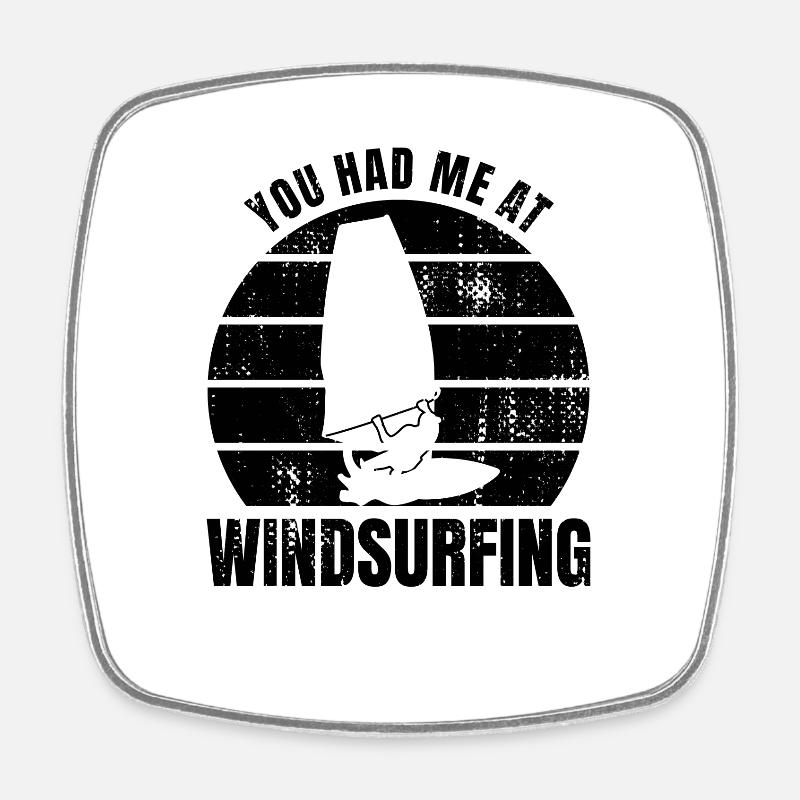 Windsurfer Quote - Square fridge magnet - white