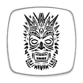 Tribal Tiki Maori Masque Polynésien Rétro Polynésien - Magnet carré - blanc - Devant