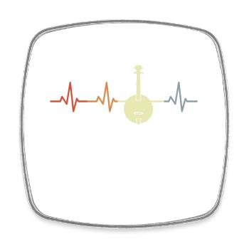 Banjo Heart Line - Square fridge magnet - white - Front