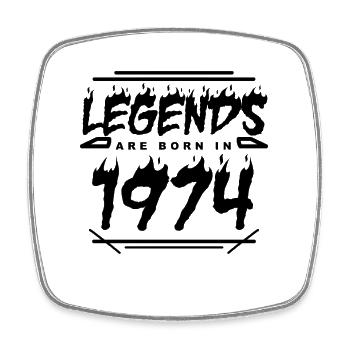1974 - Born 1974 - Built in 1974 - Square fridge magnet - white - Front