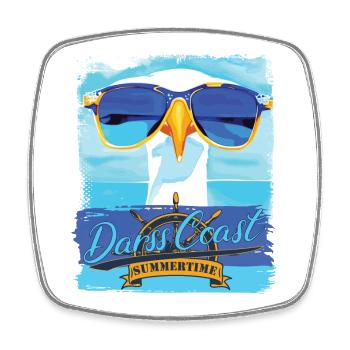 DarssCoast Möwe - blue white Möwen Collection - Viereckiger Kühlschrankmagnet - Weiß - Vorne