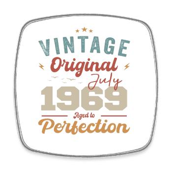 July 1969 Birthday July 1969 Original 1969 July - Square fridge magnet - white - Front