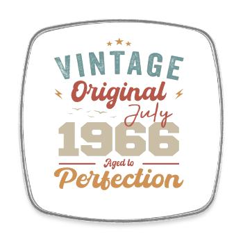Juli 1966 Geburtstag Juli 1966 Original 1966 Juli - Viereckiger Kühlschrankmagnet - Weiß - Vorne