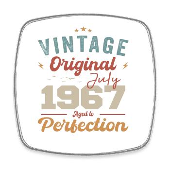 July 1967 Birthday July 1967 Original 1967 July - Square fridge magnet - white - Front
