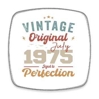 Juli 1975 Geburtstag Juli 1975 Original 1975 Juli - Viereckiger Kühlschrankmagnet - Weiß - Vorne