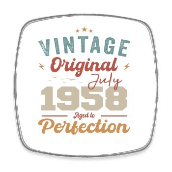 July 1958 Birthday July 1958 Original 1958 July - Square fridge magnet - white - Front