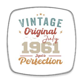 July 1961 Birthday July 1961 Original 1961 July - Square fridge magnet - white - Front