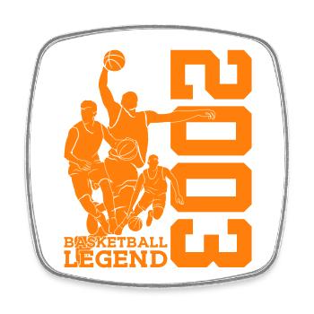 BASKETBALL LEGEND 2003 BASKETBALL 23RD BIRTHDAY - Square fridge magnet - white - Front