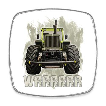 MB trac wrrrrrr - Viereckiger Kühlschrankmagnet - Weiß - Vorne