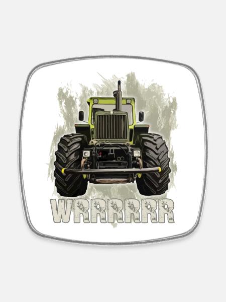 MB trac wrrrrrr - Viereckiger Kühlschrankmagnet - Weiß