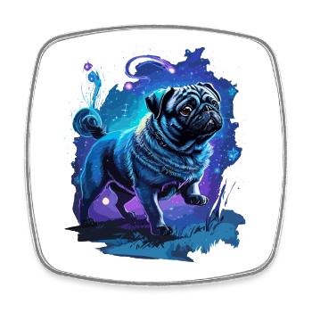 Cute Pug Enchanting Dogs Art - Square fridge magnet - white - Front