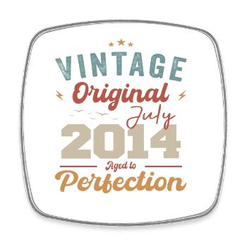 Juli 2014 Geburtstag Juli 2014 Original 2014 Juli - Viereckiger Kühlschrankmagnet - Weiß - Vorne