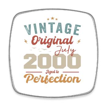 Juli 2000 Geburtstag Juli 2000 Original 2000 Juli - Viereckiger Kühlschrankmagnet - Weiß - Vorne