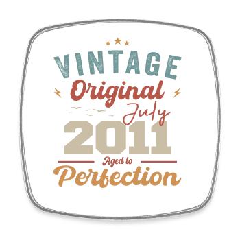 July 2011 Birthday July 2011 Original 2011 July - Square fridge magnet - white - Front