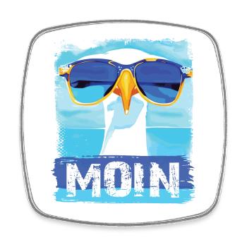 Moin Möwe - blue white Möwen Collection - Viereckiger Kühlschrankmagnet - Weiß - Vorne