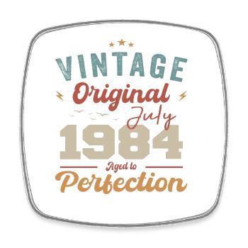 July 1984 Birthday July 1984 Original 1984 July - Square fridge magnet - white - Front