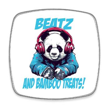 Panda DJ - Viereckiger Kühlschrankmagnet - Weiß - Vorne