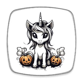 Halloween Einhorn Design - Viereckiger Kühlschrankmagnet - Weiß - Vorne