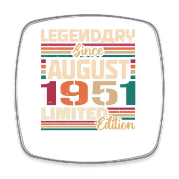 1951 Août Légende de l’anniversaire Août 1951 - Magnet carré - blanc - Devant