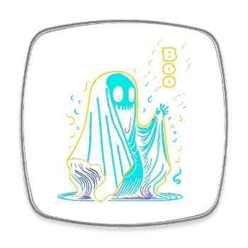 Fantôme d’Halloween négligé - Magnet carré - blanc - Devant