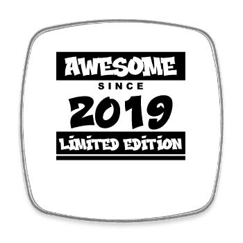 2019 - Vintage 2019 - Fantastic since 2019 - Square fridge magnet - white - Front