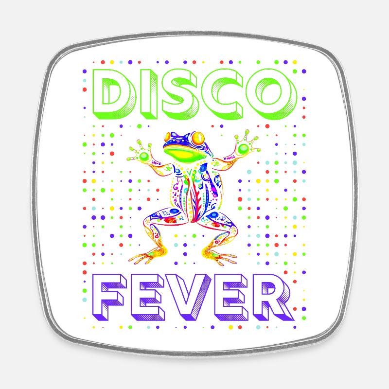 Frog Disco Fever - Square fridge magnet - white