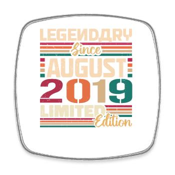 2019 Août Légende de l’anniversaire Août 2019 - Magnet carré - blanc - Devant