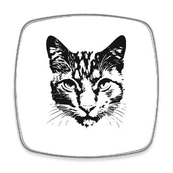 Katze 6 - Viereckiger Kühlschrankmagnet - Weiß - Vorne