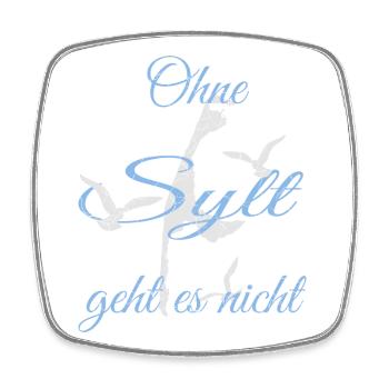 Sylt Motiv - Viereckiger Kühlschrankmagnet - Weiß - Vorne