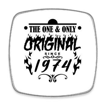 1974 - Year of construction 1974 - Year of construction 1974 - Square fridge magnet - white - Front