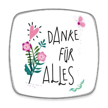 Danke für Alles - Viereckiger Kühlschrankmagnet - Weiß - Vorne