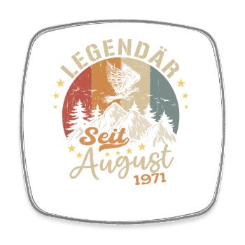 Legendär seit August 1971 Geburtstag Geschenk - Viereckiger Kühlschrankmagnet - Weiß - Vorne