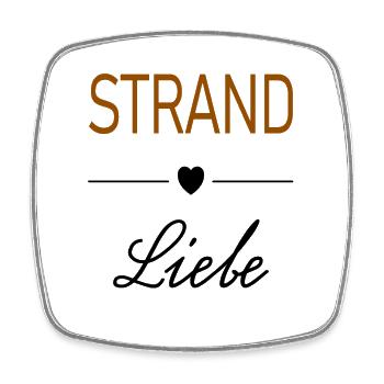 Strand Liebe Herz - Viereckiger Kühlschrankmagnet - Weiß - Vorne