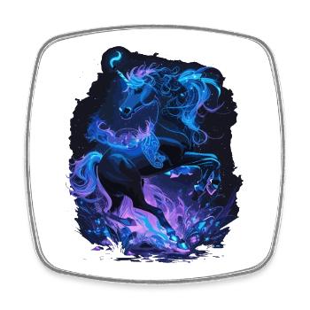 Neon Einhorn Mystic Unicorn Art - Viereckiger Kühlschrankmagnet - Weiß - Vorne