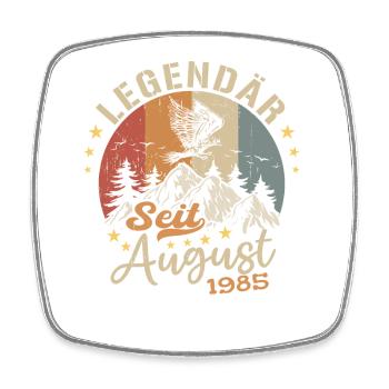 Legendär seit August 1985 Geburtstag Geschenk - Viereckiger Kühlschrankmagnet - Weiß - Vorne