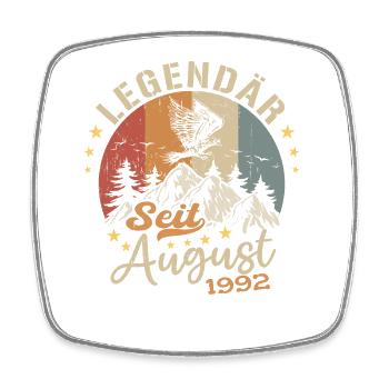 Legendär seit August 1992 Geburtstag Geschenk - Viereckiger Kühlschrankmagnet - Weiß - Vorne