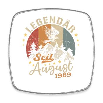 Legendär seit August 1989 Geburtstag Geschenk - Viereckiger Kühlschrankmagnet - Weiß - Vorne