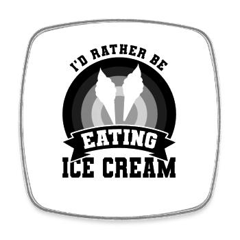 Citation d’amateur de crème glacée - Magnet carré - blanc - Devant