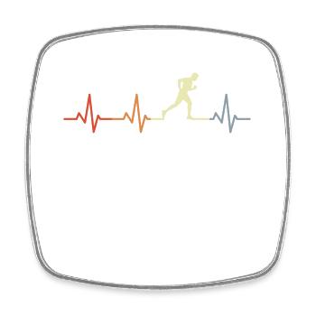 Jogger heart palpitations vintage look - Square fridge magnet - white - Front