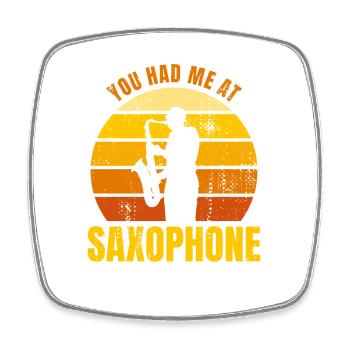 Tu m’as eu au saxophone - Magnet carré - blanc - Devant