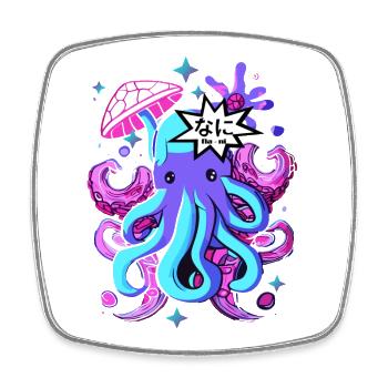 kawaii octopus otaku octopus squid - Square fridge magnet - white - Front