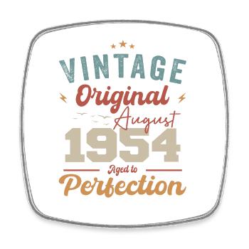 August 1954 Vintage Vintage Birthday Retro - Square fridge magnet - white - Front