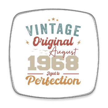 August 1968 Vintage Vintage Birthday Retro - Square fridge magnet - white - Front