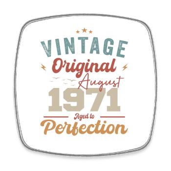 Août 1971 Vintage Vintage Anniversaire Rétro - Magnet carré - blanc - Devant