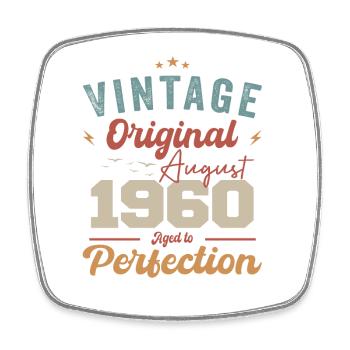 Août 1960 Vintage Vintage Anniversaire Rétro - Magnet carré - blanc - Devant