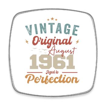 Août 1961 Vintage Vintage Anniversaire Rétro - Magnet carré - blanc - Devant